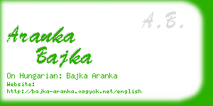 aranka bajka business card
